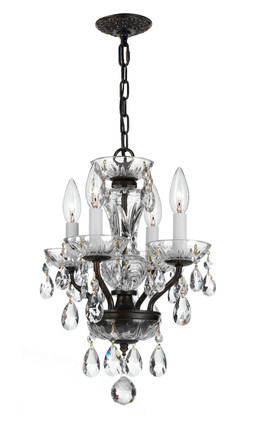 Crystorama - 5534-EB-CL-MWP - Four Light Mini Chandelier - Welton - English Bronze