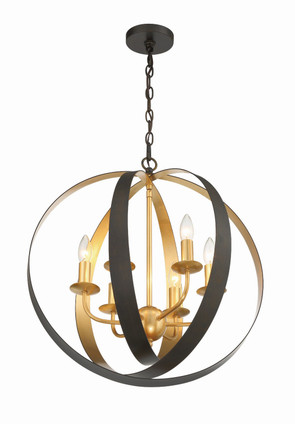 Luna Six Light Chandelier (585-EB-GA)