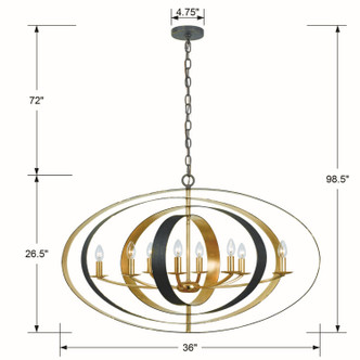 Luna Eight Light Chandelier (588-EB-GA)