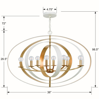Luna Eight Light Chandelier (588-MT-GA)