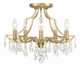 Crystorama - 5930-VG-CL-MWP - Five Light Semi Flush Mount - Cedar - Vibrant Gold