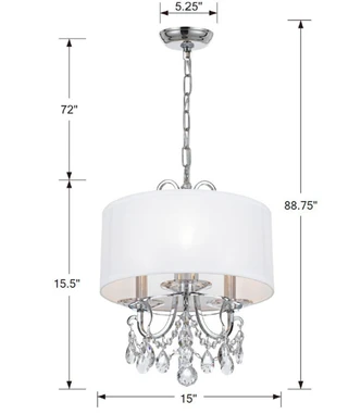 Othello Three Light Mini Chandelier (6623-CH-CL-SAQ)