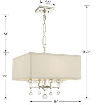 Paxton Four Light Chandelier (8105-PN)