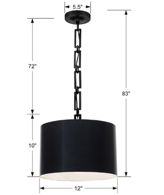 Alston One Light Chandelier (8683-MK-WH) Alston One Light Chandelier (8683-MK-WH)