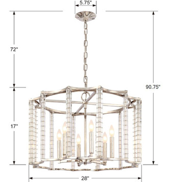 Carson Six Light Chandelier (8856-PN)