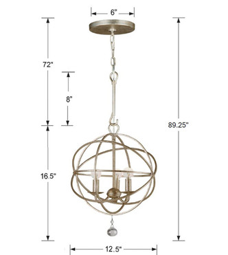 Solaris Three Light Mini Chandelier (9225-OS)