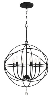 Crystorama - 9228-BK - Six Light Chandelier - Solaris - Black