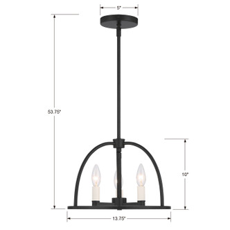 Abbott Three Light Chandelier (ABB-3003-BK)
