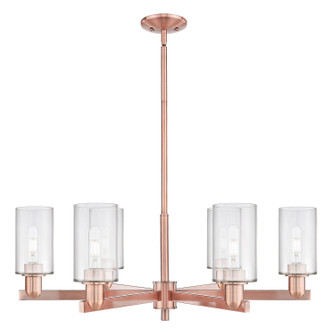 Innovations - 716-6CR-AC-G802 - Six Light Chandelier - Arcadia - Antique Copper