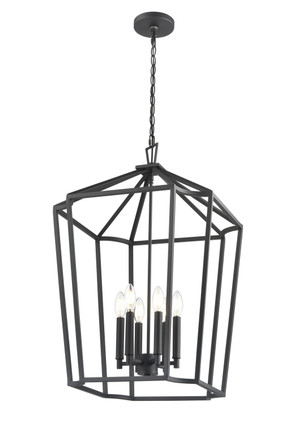 Millennium - 91806-TBK - Six Light Chandelier - Hylena - Textured Black