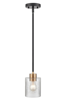 Millennium - 9421-MB/MG - One Light Mini Pendant - Renitta - Matte Black/Modern Gold