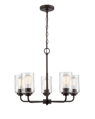 Millennium - 9605-RBZ - Five Light Chandelier - Moven - Rubbed Bronze