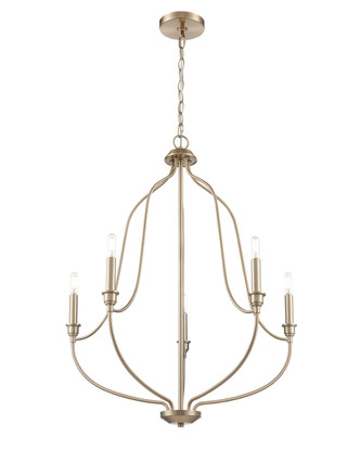 Millennium - 98005-MG - Five Light Chandelier - Senoia - Modern Gold