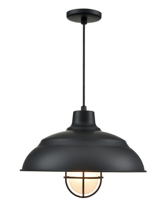 Millennium - RWHCGC17-SB - One Light Warehouse Shade - R Series - Satin Black