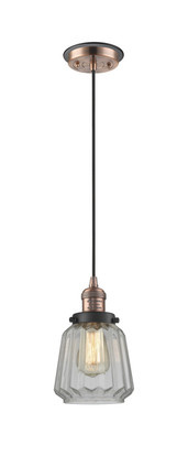 Innovations - 201CBP-ACBK-G142 - One Light Mini Pendant - Franklin Restoration - Antique Copper