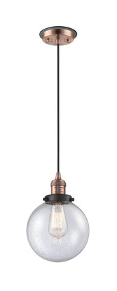Innovations - 201CBP-ACBK-G204-8 - One Light Mini Pendant - Franklin Restoration - Antique Copper
