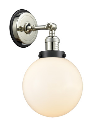 Innovations - 203PN-BPBK-HRBK-G201-8 - One Light Wall Sconce - Franklin Restoration - Polished Nickel