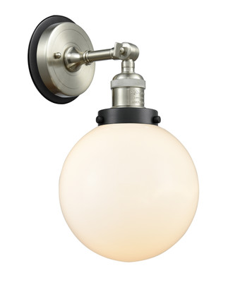 Innovations - 203SN-BPBK-HRBK-G201-8 - One Light Wall Sconce - Franklin Restoration - Brushed Satin Nickel