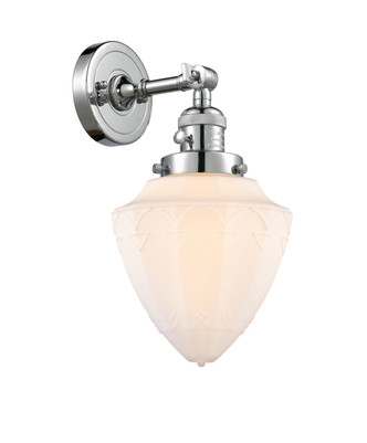 manufacturer_finish:Polished Chrome|manufacturer_glass:Cased Matte White Small Bullet|light_output:220.00lm|color_temperature:2200K|cri:99