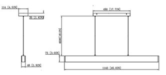 Hudson LED Linear Chandelier (1016-45L-MB-LED)