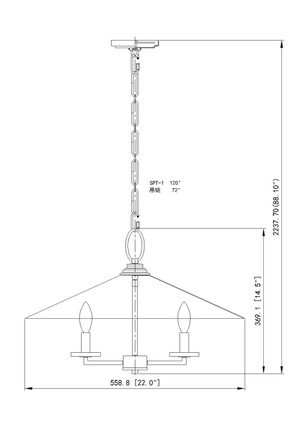 Rialto Five Light Pendant (1953-22SPT)