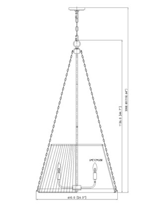 Madeline Six Light Pendant (1954P24-BN)
