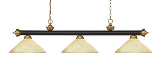 Z-Lite - 200-3BRZ+SG-AGM14 - Three Light Billiard - Riviera - Bronze + Satin Gold