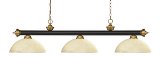 Z-Lite - 200-3BRZ+SG-DGM14 - Three Light Billiard - Riviera - Bronze + Satin Gold