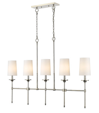 Z-Lite - 3033-5L-PN - Five Light Linear Chandelier - Emily - Polished Nickel Z-Lite - 3033-5L-PN - Five Light Linear Chandelier - Emily - Polished Nickel