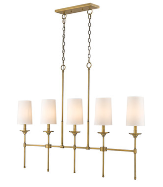 Z-Lite - 3033-5L-RB - Five Light Linear Chandelier - Emily - Rubbed Brass Z-Lite - 3033-5L-RB - Five Light Linear Chandelier - Emily - Rubbed Brass