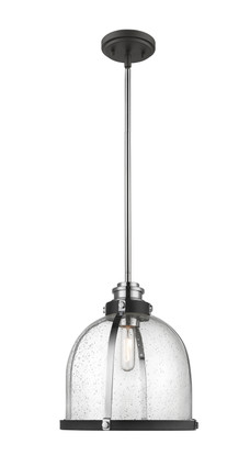 Z-Lite - 337P12MB+CH - One Light Pendant - Burren - Matte Black + Chrome Z-Lite - 337P12MB+CH - One Light Pendant - Burren - Matte Black + Chrome