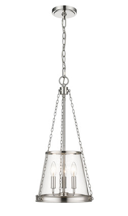 Z-Lite - 341P12-PN - Three Light Pendant - Prescott - Polished Nickel