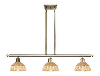 Innovations - 516-3I-AB-NBD2-75-NAT - Three Light Island Pendant - Ballston - Antique Brass
