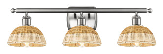 Innovations - 516-3W-SN-NBD2-75-NAT - Three Light Bath Vanity - Ballston - Brushed Satin Nickel