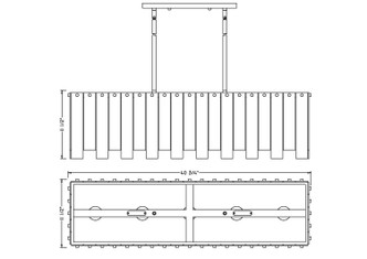 Viviana Five Light Linear Chandelier (345-40L-PN)