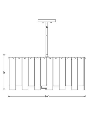 Viviana Eight Light Chandelier (345P26-PN)