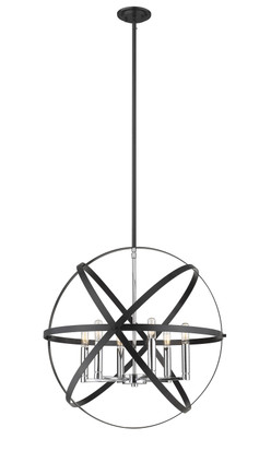 Z-Lite - 463-24HBK-CH - Six Light Chandelier - Cavallo - Hammered Black + Chrome