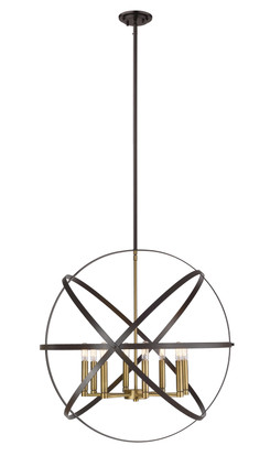 Z-Lite - 463-30HBRZ-OBR - Eight Light Chandelier - Cavallo - Hammered Bronze + Olde Brass