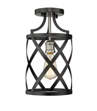 Z-Lite - 481F1-MB-BN - One Light Flush Mount - Malcalester - Matte Black + Brushed Nickel