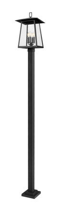Z-Lite - 5015PHBS-536P-BK - Four Light Outdoor Post Mounted Fixture - Rainer - Black
