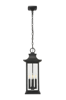 Tiberius Four Light Outdoor Chain Mount Ceiling Fixture (5017CHB-BK)