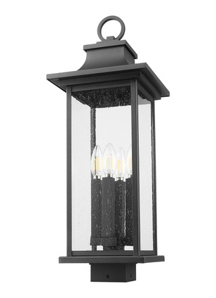 Tiberius Four Light Outdoor Post Mount Fixture (5017PHBS-BK)