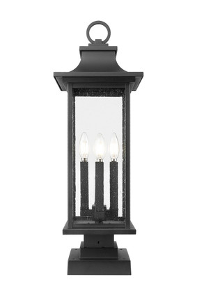 Tiberius Four Light Outdoor Pier Mounted Fixture (5017PHBS-SQPM-BK)
