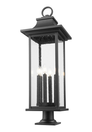 Tiberius Six Light Outdoor Pier Mounted Fixture (5017PHXLR-533PM-BK)