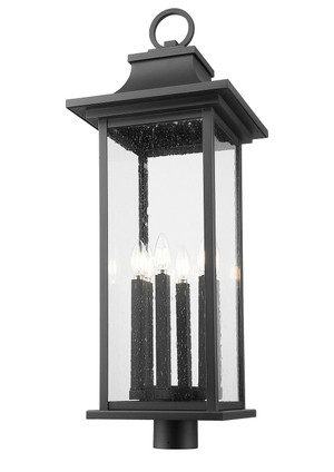 Tiberius Six Light Outdoor Post Mount Fixture (5017PHXLR-BK)