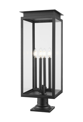 Z-Lite - 5018PHBR-533PM-BK - Four Light Outdoor Pier Mounted Fixture - Nova - Black