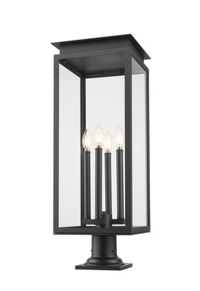 Nova Four Light Outdoor Pier Mounted Fixture (5018PHBR-533PM-BK)