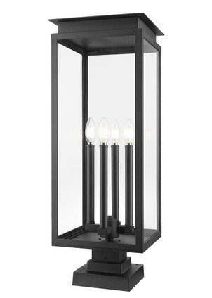 Z-Lite - 5018PHBS-SQPM-BK - Four Light Outdoor Pier Mounted Fixture - Nova - Black