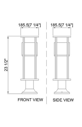 Luca LED Outdoor Pier Mounted Fixture (517PHB-553PM-BK-LED)
