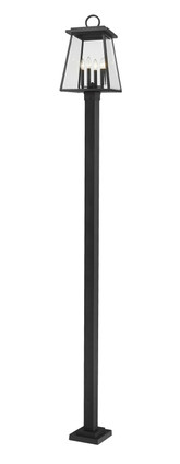 Z-Lite - 521PHBS-536P-BK - Four Light Outdoor Post Mounted Fixture - Broughton - Black